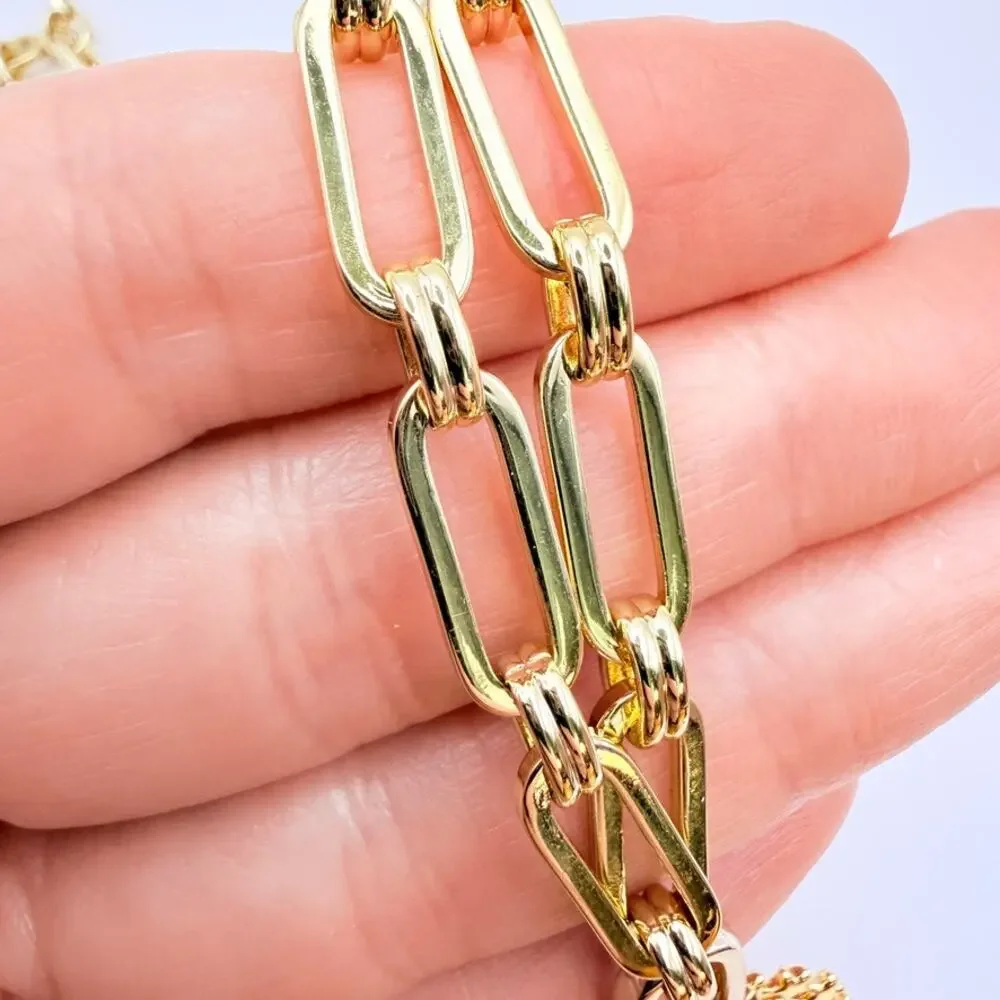 QUAY AUSTRALIA 14K GP Pendant Necklace Chunky Paperclip Chain Gold Tone Nwot - Picture 5 of 8